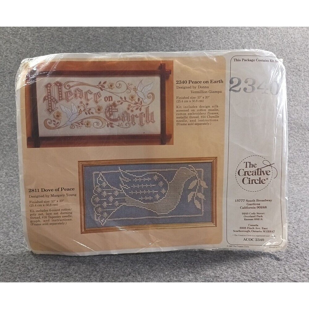 The Creative Circle #2340 Peace On Earth Needlecraft Kit 1987 NOS Sealed